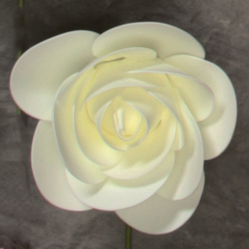 NAT * Foam Flower 8" w/Stem Ivory