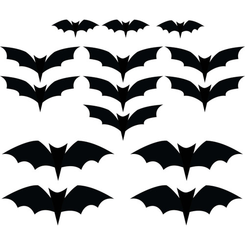 PC * Halloween PVC Bat Decor 14PC