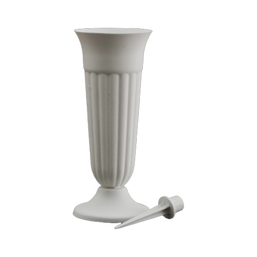 DL * 10" Memorial Vase w/Pick White