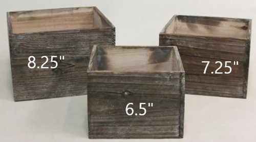 JBI-WD040-M Wood Container Square Medium