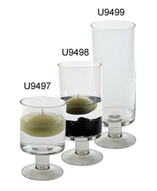 UNL-U9497 Footed Cylinder Vase 10" High 3.5" Top Clear