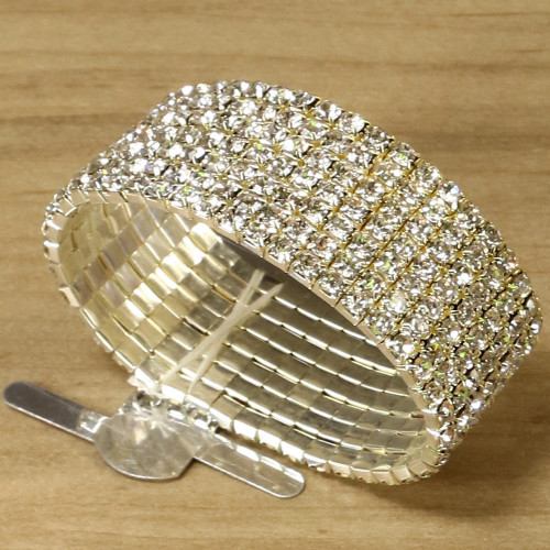 NAT * 1" Rhinestone Wristlet Silver 