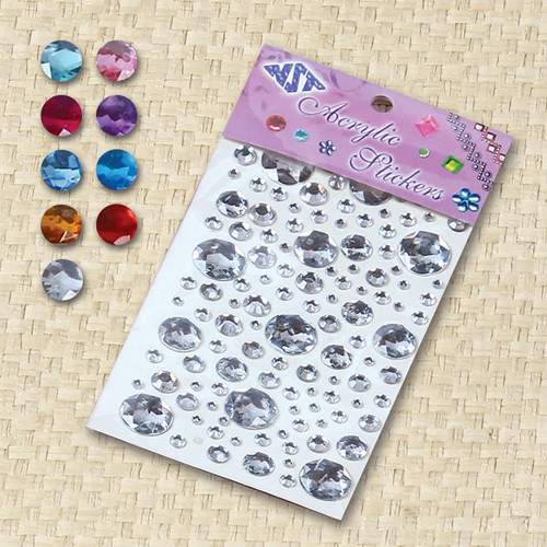 Crafters Square Gemstone Stickers Paper Craft Glitter Blue Gold Green New  Sealed 