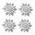 MD-50352 4" Glitter Snowflakes Silver