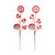 NIC *  15" Lollipop Spray x5 Red/Wht