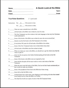A Quick Look at the Bible: Test A Quick Look at the Bible: Test