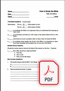 How to Study the Bible: Test (PDF)