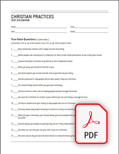 Christian Practices: Test (PDF) Christian Practices: Test (PDF)