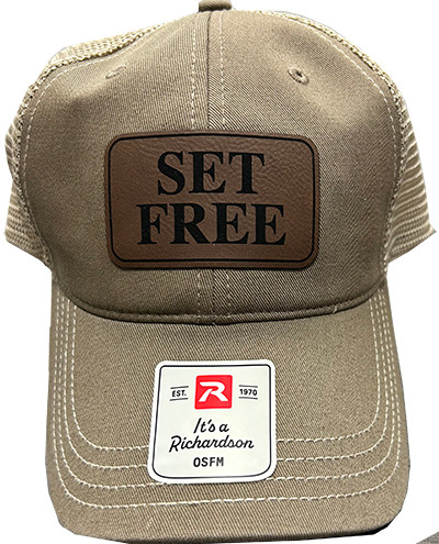 Richardson OSFM© Trucker Hat – Driftwood/Khaki with “Set Free” Patch