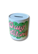 Drug Money Piggy Bank with Cannabis Leaves