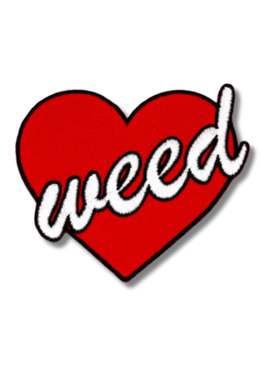 Weed Heart Iron-On Embroidered Patch Weed Heart Iron-On Embroidered Patch
