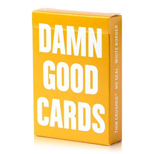 Damn Good Cards No. 6 premium playing card deck with minimalist design, printed on Bee® stock and made in the USA.