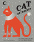 Cover of “Cat Astrology” book with a red illustrated cat and zodiac-inspired graphics.