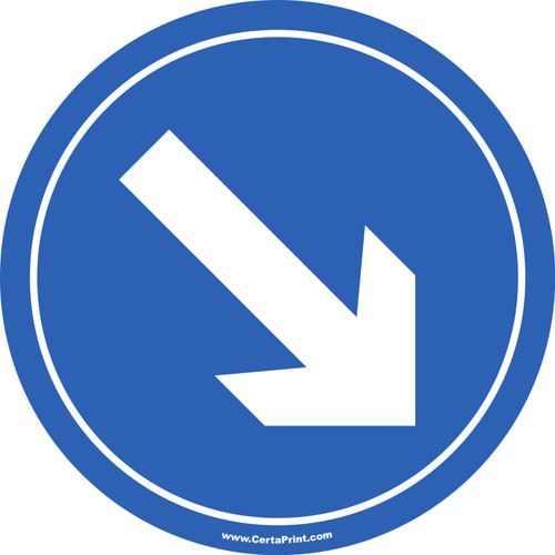 Arrow SE Blue Circular Floor Sign
