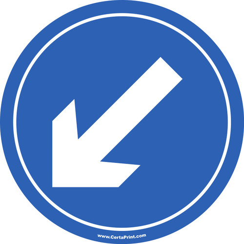 Arrow SW Blue Circular Floor Sign