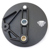 Brake Backing Plate Front Maico Billet Alloy Black (conical hub) Left Hand Application