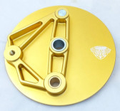 Brake Backing Plate Front Maico Billet Alloy Gold (conical hub) Left Hand Application