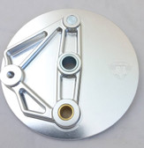 Brake Backing Plate Front Maico Billet Alloy Silver (conical hub) Left Hand Application