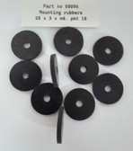 Rubber Mounting Washers 25x3xM6 (Pkt 10 pcs)