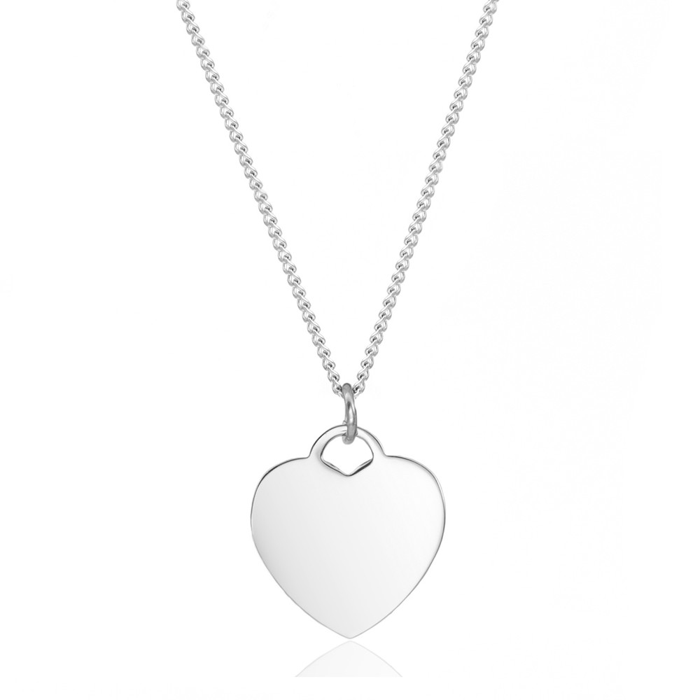 Silver Stainless Steel Heart Custom Engraved Necklaces