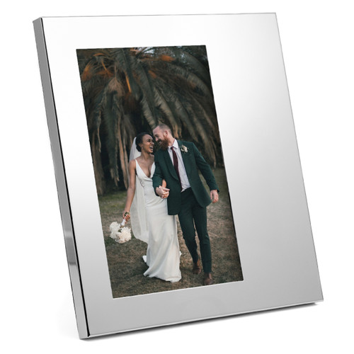Vertical Silver Engraved Picture Frame for 4 x 6 Portrait Photo