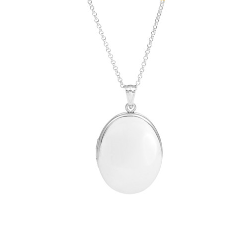 Mia Sterling Silver Oval Locket Necklace