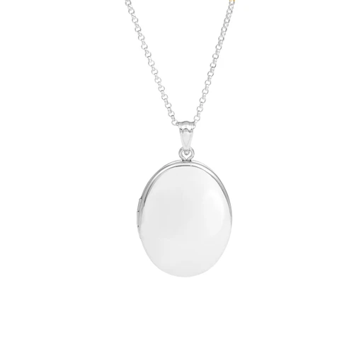 Mia Sterling Silver Oval Locket Necklace