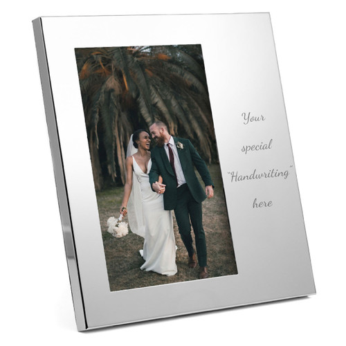 Engraved Handwriting Picture Frame Polished Finish - Vertical