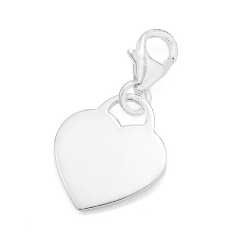Heathers Sterling Silver Engraved Heart Charm