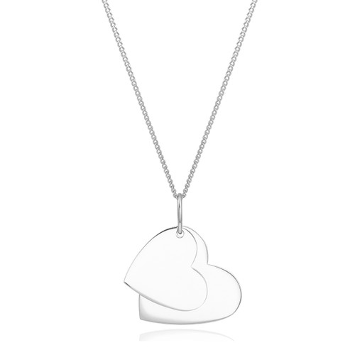 Double Hearts Engraved Necklaces For Her
