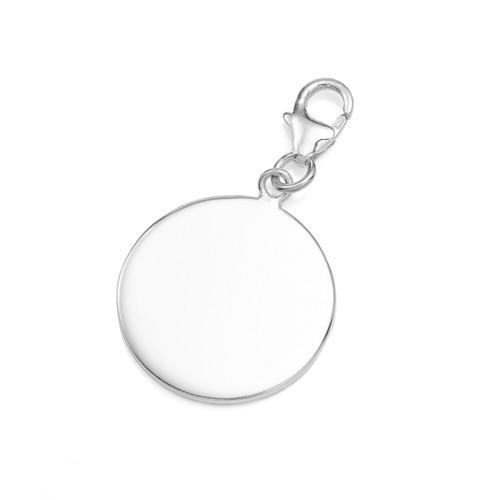 Personalized Sterling Silver Round Charm for Bracelets