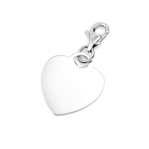 Custom Engraved Silver Heart Charm