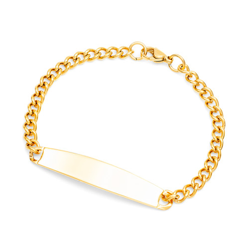 Engraved 18k Gold Plated ID Slim Bracelet 7 Inch