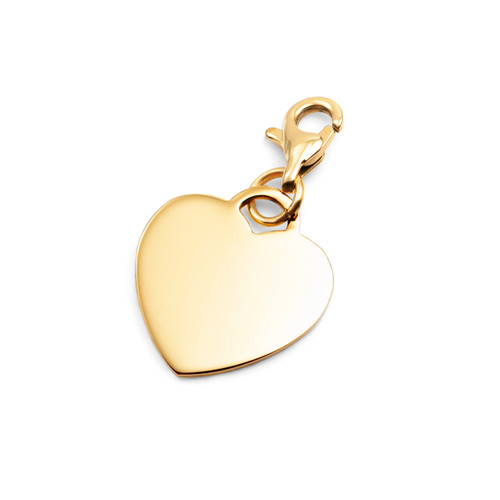 Gold Custom Engraved Heart Charm