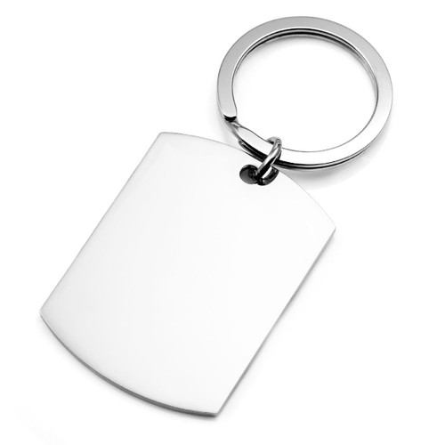 Large Engraved  Dog Tag Keychain