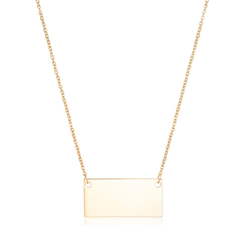 18k Gold Plated Personalized Bar Necklace