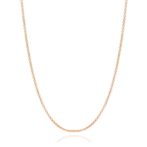 14K Rose Gold Plated Sterling Rolo Neck Chain 1.5mm