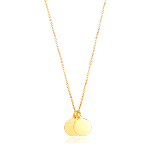 Dainty Twin Engraved Gold Charm Necklace