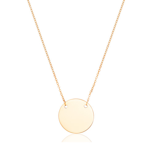 Contemporary Round Gold Engraved Necklace