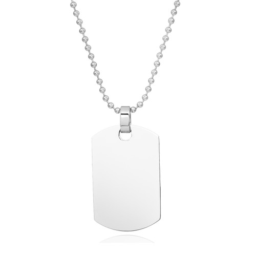 Engraved Dog Tag Pendant without Chain