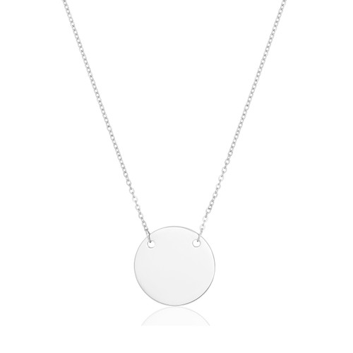 New Round Silver Engraved Necklace