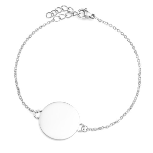 Round Silver Engraved Charm Bracelet