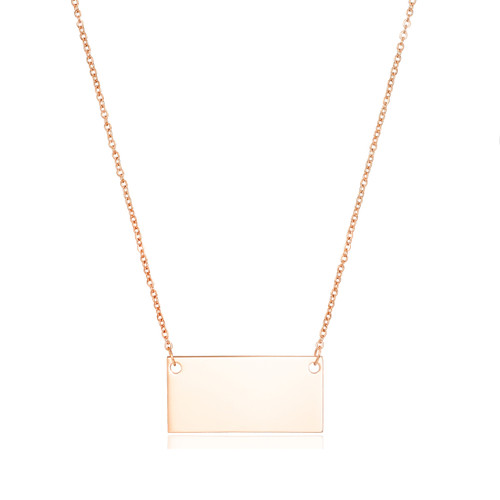 Modern Rose Gold Custom Bar Necklace