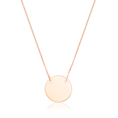 New Round Rose Gold Engraved Necklace