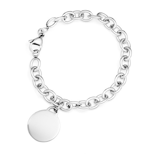 Silver Custom Engraved Charm Bracelet for Her