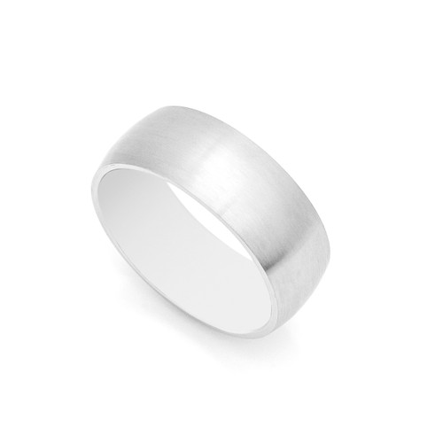 Brushed Silver Engraved Rings 9mm