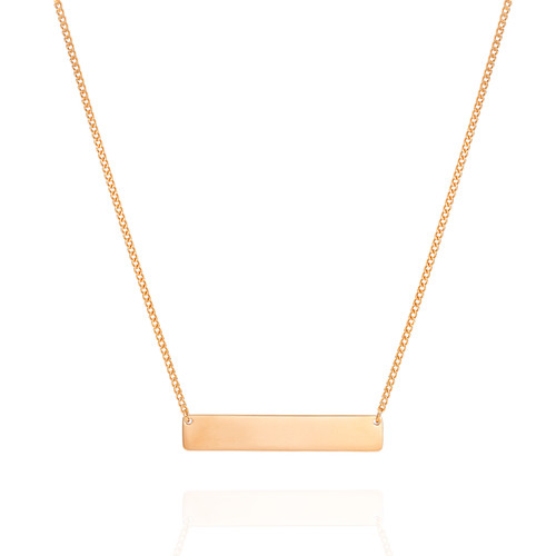 Engraved Rose Gold Bar Necklace