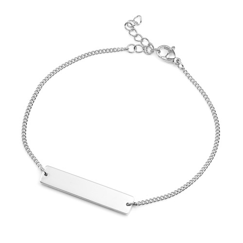 Silver Bar Personalized Bracelet