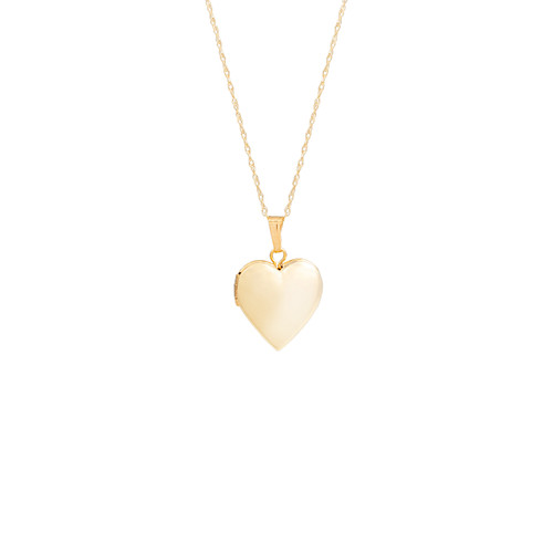 Sweet Girls 14k Gold Heart Personalized Locket 15 inch chain