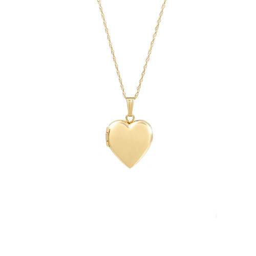 Girls 14K Gold Small Heart Engraved Locket